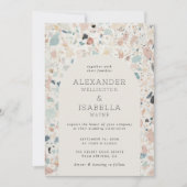 Invitation Terrazzo Pastel Colors Mariage Arc rétro (Devant)