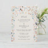 Invitation Terrazzo Pastel Colors Mariage Arc rétro (Debout devant)