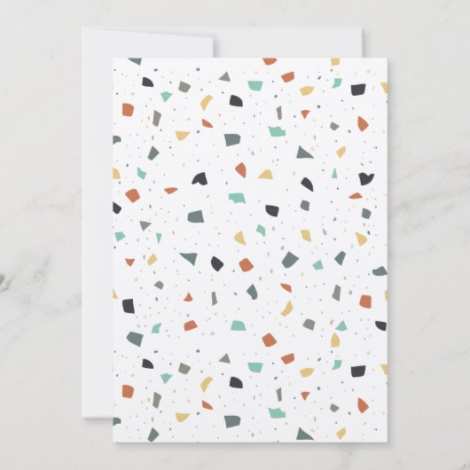 Invitation Terrazzo Tile Confetti Style Moderne Tons de Terre (Dos)
