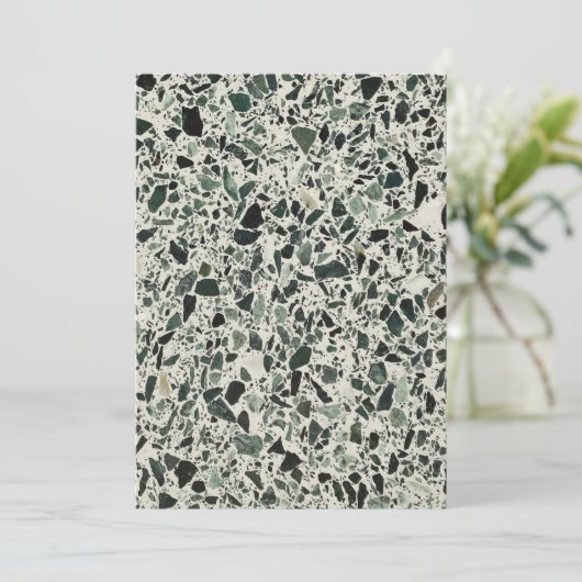 Invitation Terrazzo Vert Moderne (Debout devant)