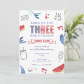 Invitation Terre Américaine Des Trois 3E Fête D'Anniversaire (Debout devant)