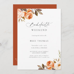 Invitation Terre Automne Floral Bachelorette Week-end Invitat
