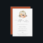 Invitation Terre Automne Florale Citrouille Fête des mariées<br><div class="desc">Tombe dans l'Amour. Terme Aquarelle Botanique Automne Citrouille Floral,  Invitation à la douche nuptiale.</div>