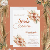 Invitation Terre cuite bohème Fleurs de Pampas bohème pour la