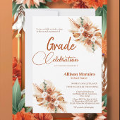 Invitation Terre cuite bohème Fleurs de Pampas bohème pour la