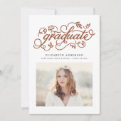 Invitation Terre cuite Calligraphie Rustique Photo Remise de  (Devant)