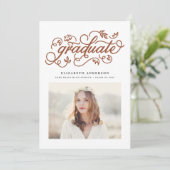 Invitation Terre cuite Calligraphie Rustique Photo Remise de  (Debout devant)