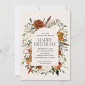 Invitation Terre cuite fleurie d'anniversaire moderne rustiqu (Devant)