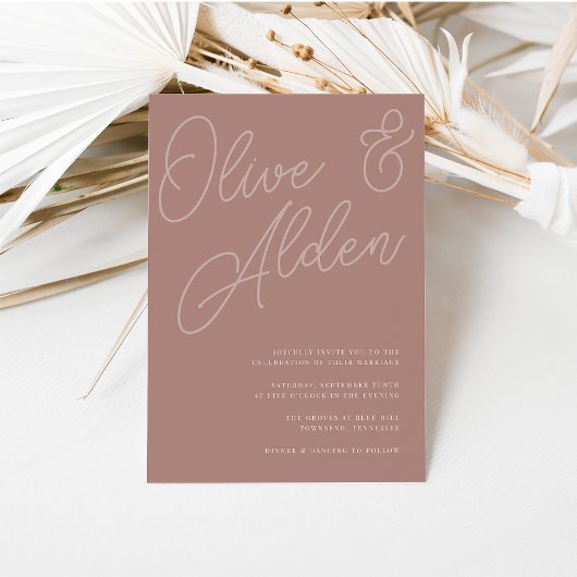 Invitation Terre cuite | Mariage de filigrane de script