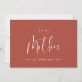 Invitation Terre cuite moderne À ma mère le jour de mon maria (Devant)