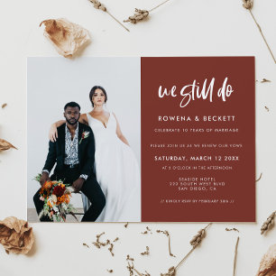 Invitation Terre cuite moderne Nous faisons encore Vow photo