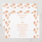 Invitation Terre cuite motif floral simple mariage de printem (Devant / Derrière)