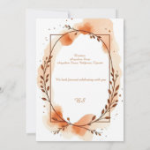 Invitation Terre cuite neutre Fête des mariées florale rustiq (Dos)