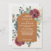 Invitation Terre cuite orange brûlée Boho rustique moderne (Devant)