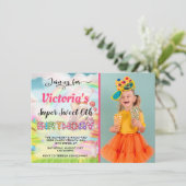 Invitation Terre de Candy fête d'anniversaire Photo (Debout devant)