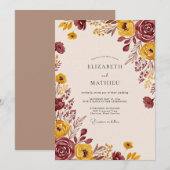 Invitation Terre de Moutarde Mariage d'Automne (Devant / Derrière)