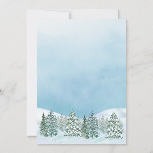 Invitation Terre des neiges hiver merveilleuse Noël (Dos)