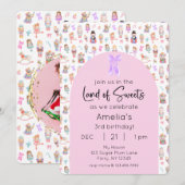 Invitation Terre des sucreries Nutcracker Anniversaire Photo (Devant / Derrière)