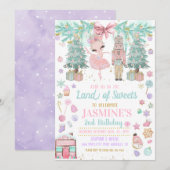Invitation Terre des sucreries Plum de sucre Fée Nutcracker (Devant / Derrière)