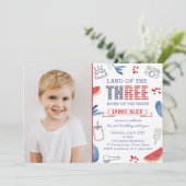 Invitation Terre Des Trois 3ème Anniversaire Photo De Fête (Debout devant)