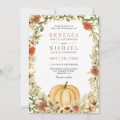 Invitation Terre Florale Citrouille Terracotta Code QR Mariag (Devant)