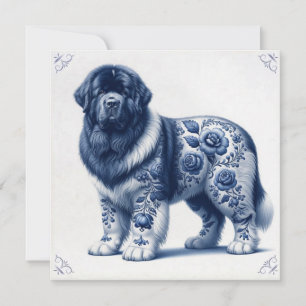 Invitation Terre-Neuve Landseer Bleu de Delft