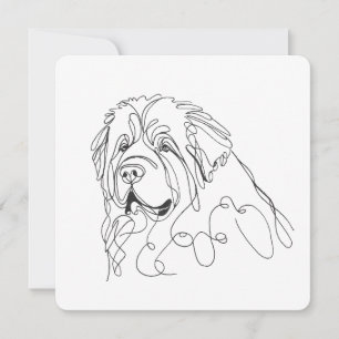 Invitation Terre-Neuve minimaliste dessiné à la main en ligne