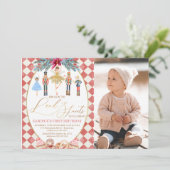 Invitation Terre Rouge des sucreries Nutcracker Photo Anniver (Debout devant)