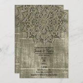 Invitation Terre rustique Tan Mandala Mariage minimal (Devant / Derrière)