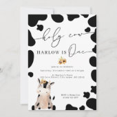 Invitation Terre Sainte Vache ferme tournesol premier anniver (Devant)