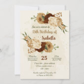 Invitation terre terre terre terre ton anniversaire fleuri (Devant)