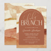 Invitation Terre ton Genre Neutre Bébé Brunch (Devant / Derrière)