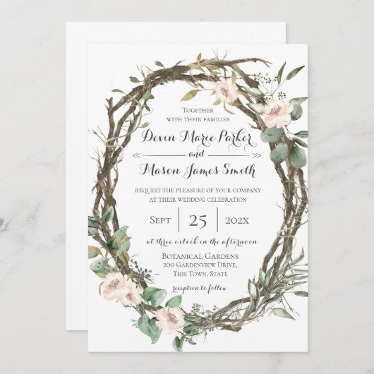 Invitation Terres vertes Forêt Botanique (Devant / Derrière)