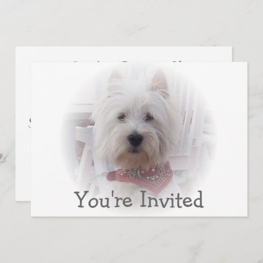 Invitation Terrier West Highland (Devant / Derrière)