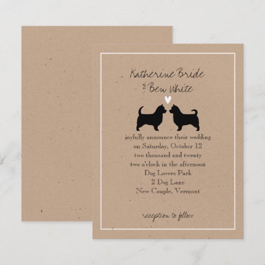 Invitation Terriers australiens avec Mariage de longues queue (Devant / Derrière)
