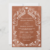 Invitation Terrocotta Papel Picado Budget QR Code Wedding (Devant)