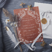 Invitation Terrocotta Papel Picado Budget QR Code Wedding