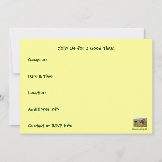 Invitation T'Es Enfuie ? Cattle Calves Western Party (Dos)