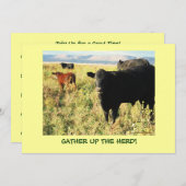 Invitation T'Es Enfuie ? Cattle Calves Western Party (Devant / Derrière)