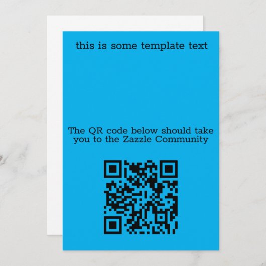 Invitation Test de code QR (Devant / Derrière)