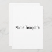 Invitation Test de Modèle de nom (Devant / Derrière)