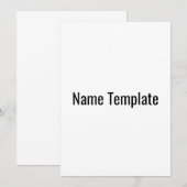 Invitation Test de Modèle de nom (Devant / Derrière)