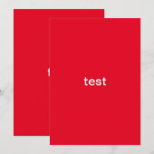 Invitation tester le texte noir de l'invitation rouge (Devant / Derrière)