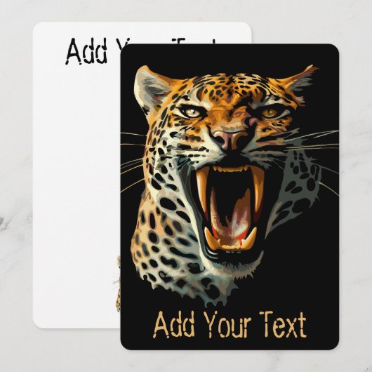 Invitation Tête d'attaque du léopard (Devant / Derrière)