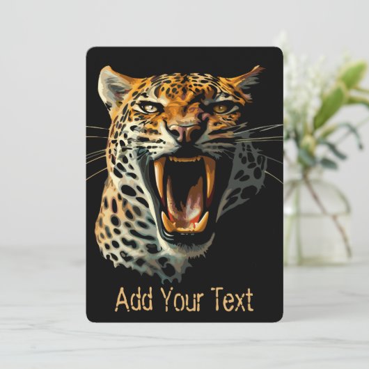 Invitation Tête d'attaque du léopard (Debout devant)