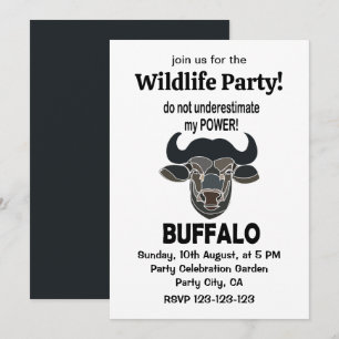 Invitation Tête de bison d'Amérique Bison Animal Buffalo