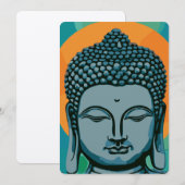 Invitation Tête de bouddha zen (Devant / Derrière)