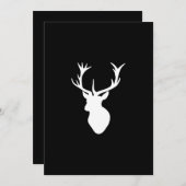 Invitation Tête de cerf blanc avec bois (Devant / Derrière)