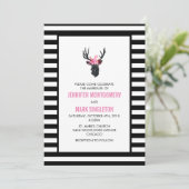 Invitation Tête de cerf géométrique avec Mariage de couronne (Debout devant)