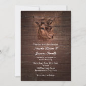 Invitation Tête de cerf & sombres Rustique mariage en bois In (Devant)